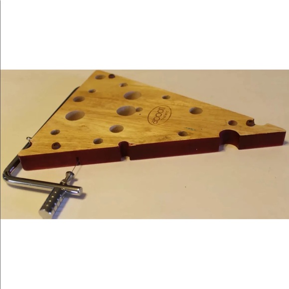 Abbott Wooden Cheese Cutter Mouse Like Design Hard Wood With Stainless Cutter - Picture 12 of 12